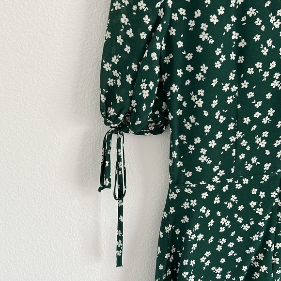 Reformation Oakley Discontinued Annette Green Floral Print Midi Dress Size 4 (S) - Picture 8 of 11